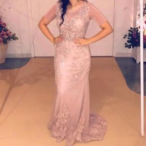 Pink lace mermaid dress